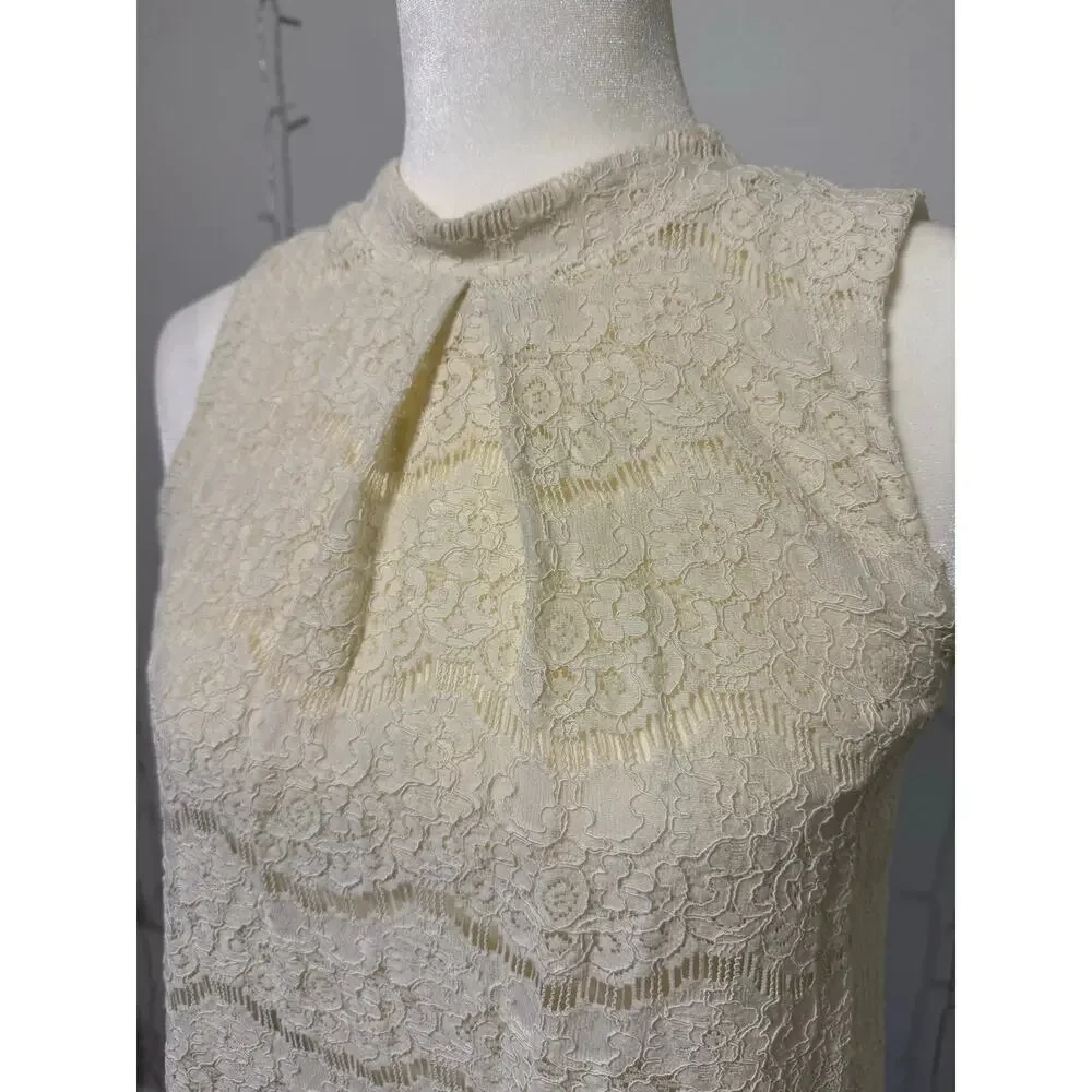 Art Class Girls Ivory Lace Shift Dress Size Large 10/12 Keyhole Back